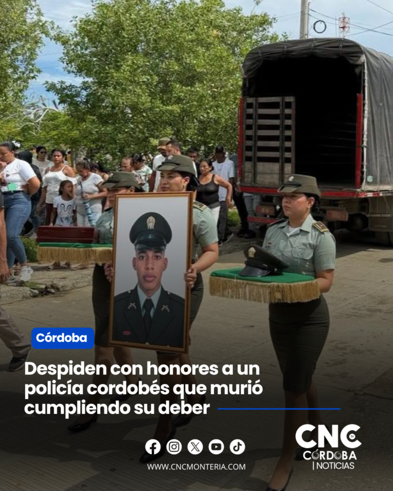 ¡Héroe de la patria! Despiden con desgarradores honores a un policía cordobés que murió cumpliendo su deber en el Cauca
