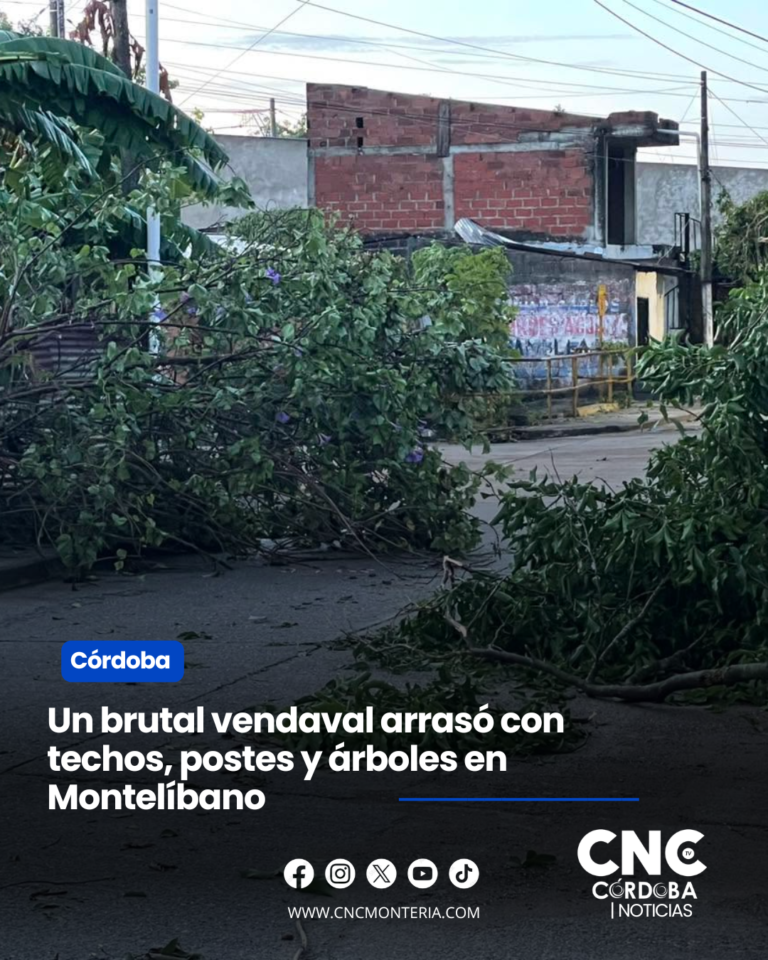Un brutal vendaval arrasó con techos, postes y destruyó el mercado público en Montelíbano